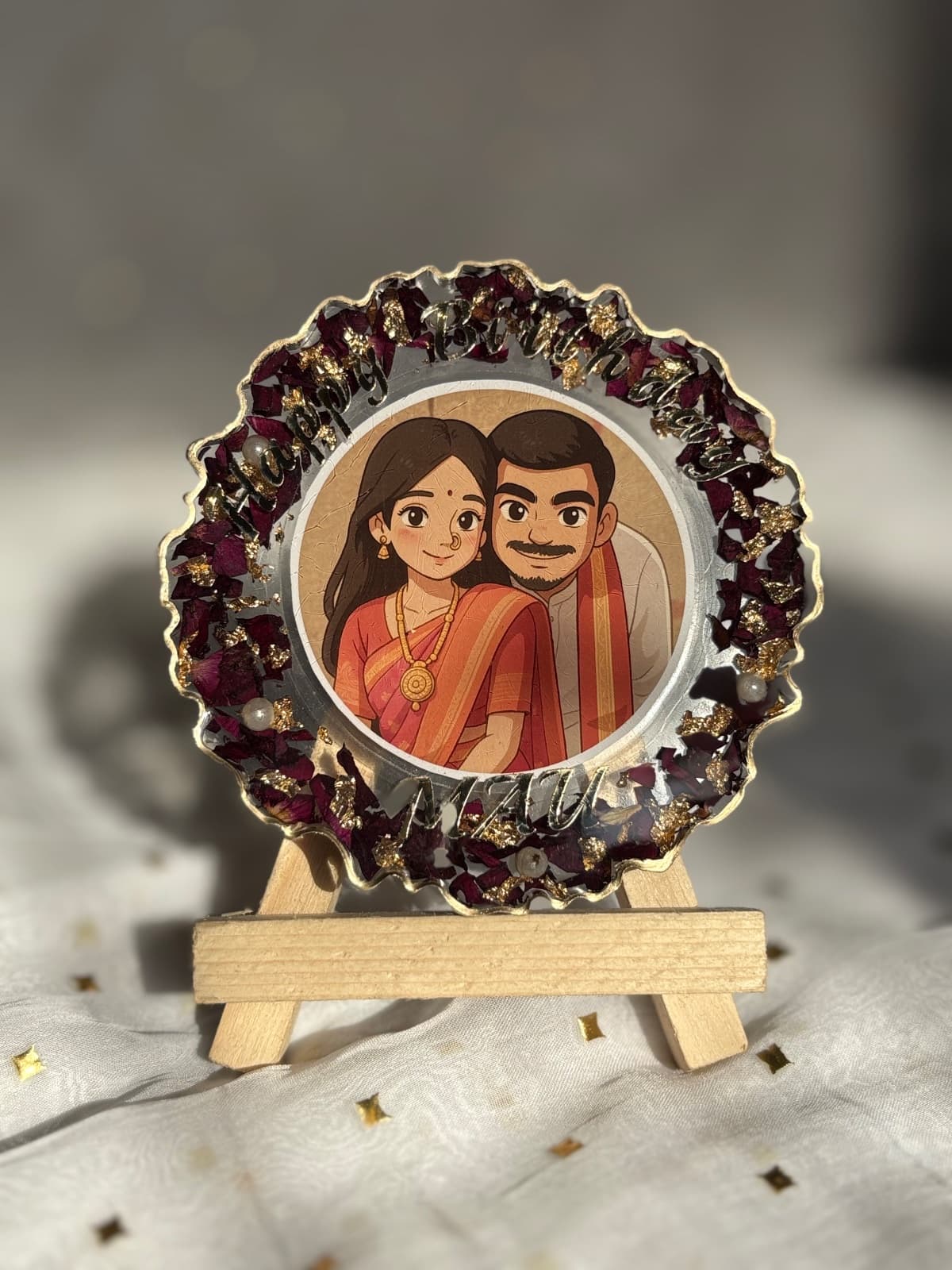 Image of 4 inch agate birthday frame